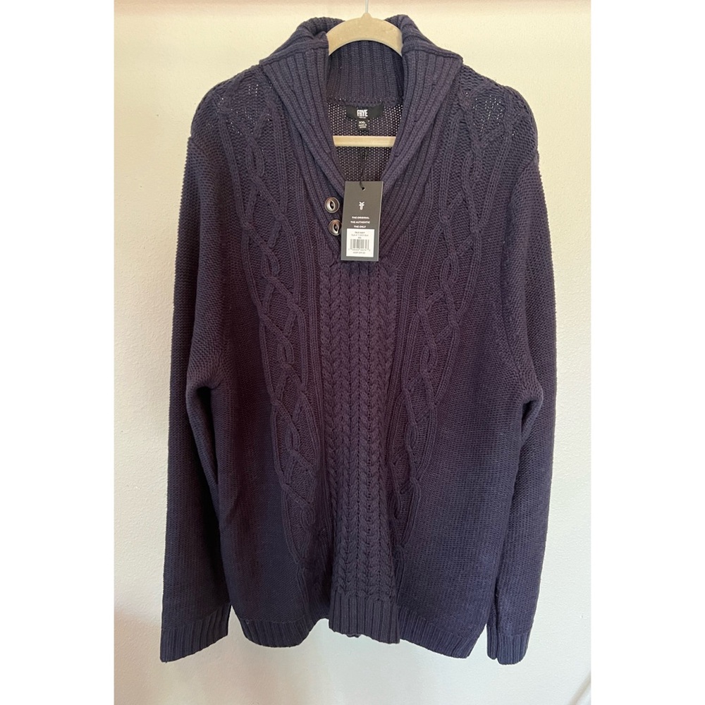 FRYE Men’s Navy Cable Knit Sweater